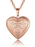 Love Heart Locket Pendants for Women Men Openable Photo Frame Glossy Family Pet Picture Necklace Family Love Gift