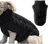 Winmany Pet Dog Turtleneck Knitting Sweater Coat Winter Warmer Thickening Pullover Knitwear Crochet Coat Clothes for Small Medium Dog Cat