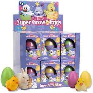 Easter Super Grow Eggs – 24 Pack Hatch & Grow Surprise Pets (Chick, Duck, Bunny) – Egg Hunt Prizes for Kids, Non-Candy Easter Basket Stuffers, Classroom Party Favors, Bulk Eggs for Large Hunts