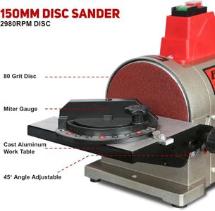BUCKTOOL 500W Bench Belt and Disc Sander for Woodworking, 100x914mm Belt, 150mm Disc