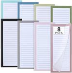 FLIPPED 8 Pack Magnetic Notepads for Refrigerator，Notepads Grocery List Magnet Pad for Fridge,Full Magnet Back Design Notepad for Grocery List, Shopping List, To-Do List, Reminders