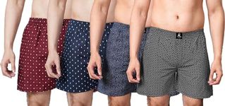 ARBB Cotton Blend Comfortable & Breathable Printed Regular Shorts/Boxer for Men, Pack of 4 (M.C-N.AR-N.C-B.ZIK-M)