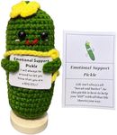 Emotional Support Pickle Gift Cucumber Handmade Crochet, Cute Positive Pickle Nuggets Fries Doll Knitting Funny Ornaments