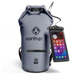 Earth Pak Waterproof Dry Bag with Zippered Pocket - Waterproof Dry Bag Backpack Keeps Gear Dry for Boating, Camping, Fishing, Beach Drybag, Kayak Accessories - Dry Bags Waterproof with Phone Case