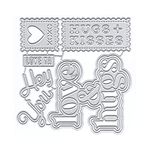 DzIxY Shadow Words Tags Metal Cutting Dies for Card Making Kit Embossing Paper Die Cuts Scrapbook Machine Stencils Storage Pockets Supplies