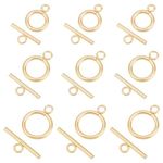 PH PandaHall 15 Sets 3 Sizes 304 Stainless Steel Round Toggle Clasps Connectors for Bracelet Necklace Jewelry Making Golden