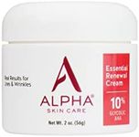 Alpha Skin Care Essential Renewal Cream | Anti-Aging Formula | 10% Glycolic Alpha Hydroxy Acid (AHA | 2 Oz, Red , White