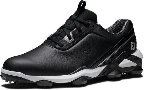 FootJoy Tour Alpha Golf Shoes, Black/White/Silver – 9 UK Wide