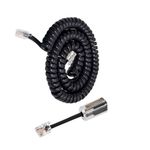 Telephone Handset Cord Detangler,Uvital 1 Pack Landline Handset Cord Cable 10Ft Uncoiled(1.2 Ft Coiled) and 1 Pack Anti-tangle Telephone Cord Untangler 360 Degree Rotating Swivel Cord(Black)