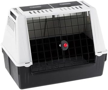 Ferplast Dog Carrier for Car Dog Transport Box ATLAR CAR 80, Ventilation grids, Storage compartments, Draining pad included, 82 x 51 x h 61 cm.