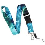 cobee Starry Sky Badge Lanyards, ID Badge Lanyards with Swivel Lobster Clasp and Quick-Release Buckle Starry Sky Crossbody Necklace for Name Badge ID Card Nurse Teacher Student (Starry Sky-E)