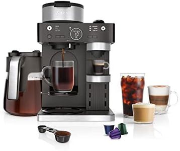 Ninja Espresso & Coffee Maker & Barista System, 3 Espresso Brew Styles, Single-Serve Coffee & Nespresso Capsule Compatible, Built-in Frother, Espresso, Cappuccino & Latte Maker, Black, CFN601