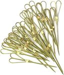 PartyWoo Cocktail Sticks, 100 Counts 4.7 inch Counts Bamboo Skewers with Peach Heart, Cocktail Toothpicks for Appetizers, Cocktail Sticks, Food Picks for Cocktail Party, BBQ - Peach Heart