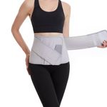 Paskyee Postpartum Belly Band, Abdominal Binder Post Surgery Belly Wrap, C Section Recovery Must Haves, Girdle for Postnatal Care, Waist/Pelvis Belt for Back Pain Relief Gray S/M