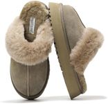 Project Cloud Slippers for Women - 100% Genuine Suede Womens platform slippers for women - Memory Foam Clogs for Women - mules for women 2024 - Women Footwear Christmas Slippers (Viki, TAUP, 6.5)