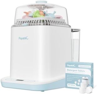 Papablic Baby Bottle Washer Sterilizer and Dryer, 4-in-1 Bottle Washer Sanitizer for Bottles, Pump Parts, & Baby Essentials - Quick & Clean with 60 Detergent Tablets