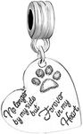 Sexy Sparkles Pet Memorial Charm No Longer by My Side but Forever in My Heart European Spacer Dangling Compatible Charm