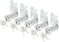 uxcell Cabinet Drawer Cam Lock, 1-1/2" Cylinder Length Fits Up to 1-3/8" Thickness Panel, Keyed Different Zinc Alloy Secure File Drawer Toolbox Mailbox 5Pcs