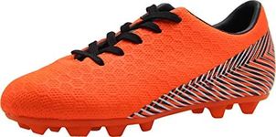 BomKinta Kid's FG Soccer Shoes Athletic Outdoor Soccer Cleats Orange Size 13 M US Little Kid