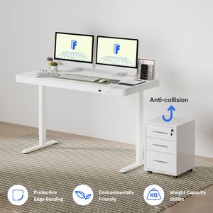 FLEXISPOT Comhar EW8W Standing Desk – Adjustable Height, White