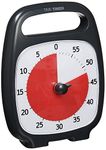 Time Timer PLUS 60 Minute Visual Analog Timer; Optional Alert (Volume-Control Dial); Silent Operation (No Ticking); 5.5” wide x 7” tall; Time Management Tool; Charcoal