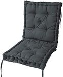 HOMESCAPES Grey Travel Booster Cushion Large Firm 50cm Square Seat Pad and Backrest Luxury Thick Soft Charcoal Grey Cotton Supportive Car Cushion For The Elderly, Post-Operative and Lumbar Support