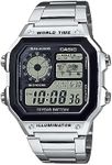 Casio Men's Classic Stainless Steel Japanese-Quartz Stainless-Steel Strap, Silver, 21 Casual Watch (Model: AE1200WHD-1A)