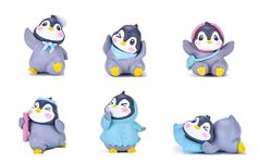 BHOOLU&GOOLU Cute Miniature Funny Little Penguin - 6 Pcs Set (Hight : 4 CM)