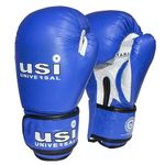 USI UNIVERSAL THE UNBEATABLE Boxing Gloves, Amateur Contest Boxing Gloves (609M) (10oz, Blue)