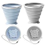 HASTHIP® 2 Pack Collapsible Cup for Travel Accessories Small Silicone Foldable Glass Cup with Lids Camping Accessories for Outdoor Reusable Expandable Drinking Cup for Travel Outdoor Camping