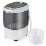 TANGZON 2-in-1 Portable Washing Machine, Single Tub Small Washer and Spin Dryer with Timing Function, Compact Laundry Machine for Camping Caravan Dorms Apartments College (Grey)