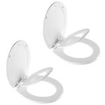 Mayfair NextStep2 Toilet Seat with Built-in Toddler Potty Training Seat, Slow Close, Easy Clean, Magnetic Removable Kids Seat, Round, White, 2-Pack