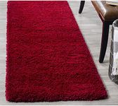 Heaven World Hand Woven Shaggy Carpet Plus Rug for Living Room, Bedroom and Polyester Anti Slip Fluffy Fur Rug Shaggy Carpet & Modern Shaggy Carpet, Guest Room Shaggy Carpet (2x3 Feet, Red)