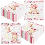 Dydamud Girls Tea Party Birthday Supplies,40pcs Floral Let�’s Par Tea Napkins Vintage Tea Party Napkins for Par Tea Baby Shower,Spring Wedding Birthday Party Decorations