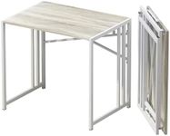 Lutown-Teen Small Folding Desk 83 cm, No Assembly Required Small Office Desk, Writing Gaming Computer Camping Desk, Beige