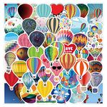 Hot Air Balloon Stickers 53Pcs Waterproof Vinyl Balloon Stickers for Water Bottle Cup Laptop Skateboard Guitar Luggage Computer Car Motorcycle Colorful Cartoon Aesthetic Stickers for Teens Boys Girl