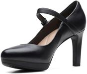 Clarks Women's Ambyr Shine Pump, Black Black Leather, 6 UK Narrow