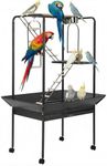 64-Inch Birdcage Play Stand with Rotating Ring & Lockable Casters – Large Bird Playground with Perches, Ladders & Removable Tray, for Parakeets, Macaws & Indoor/Outdoor Use