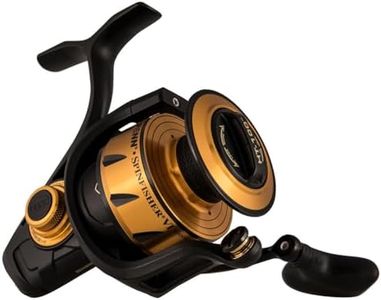 PENN Spinfisher VI Spinning Surf Fishing Reel, HT-100 Front Drag, Max of 20lb | 9.0kg, Made with an All-Metal Reel Body and Spool Design,Black/Gold