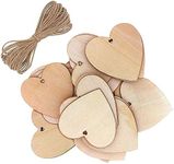 Mu Mianhua 20 pcs Wooden Hearts Embellishments 10 x 10cm Natural Unfinished Rustic Love Tags Decoration for Valentines Day Wedding Parties Anniversaries Personalised Gifts Arts and Crafts