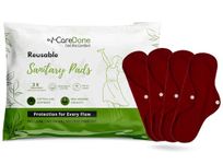 CareDone Super Comfy Heavy Flow Pad - Extra large| |Reusable Sanitary Cloth Pad | Organic Cotton| with leak proof | lasts upto 75-100 washes (Mahroon Cloth Pad- Pack 4)