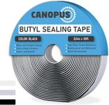 CANOPUS Heavy Duty Black Butyl Tape Waterproof (Colour Variation Available!) 3mm x 19mm x 9.1m, Butyl Sealant Tape for RV, Windows, Glass, Boats, Motorhome, Butyl Seal Tape, Putty Tape