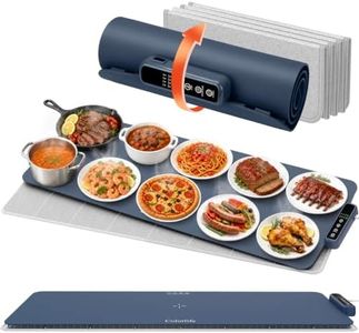 Colorlife Warming Mat for Food - Electric Warming Tray with Heat-Insulation Pad, 4-Level Temperature Settings & Hours Timer, Full Surface Stable Heating, Food Warmer for Kitchen Parties Buffet (Blue)