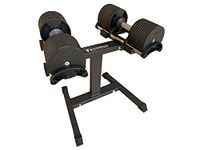 2x 32KG Adjustable Dumbbells (WITH STAND) Pair Solid Steel SilverBack Weight Set Dumbbells for Home 64KG (32KGx2)… (Stand and 2x 32kg Dumbbells)