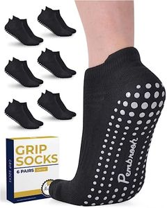 Pembrook Grip Socks for Women and Men - 6 Pairs Barre Socks with Grips for Women | Gripper Socks for Women | Yoga Socks for Men | Pure Barre Socks | Non Slip Socks Mens