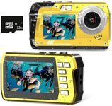 Underwater Camera, Waterproof Camera with 32GB Card(Installed), 4K FHD 48MP Dual-Screen Selfie Digital Camera for Photography, 10FT Waterproof Camera for Snorkeling, Surfing, Rafting