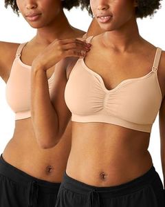 Kindred Bravely Tatum Seamless Sweetheart Bralette Nursing Bras for Breastfeeding, Adjustable, Soft Maternity Bra 2 Pack (Beige/Beige, X-Large)