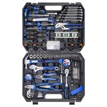 URASISTO 168-Piece Socket Wrench Auto Repair Tool Combination Package Mixed Tool Set Hand Tool Kit with Plastic Toolbox Storage Case