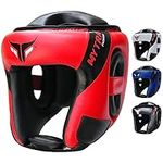 Mytra Fusion AD Head Guard Boxing Headgear MMA Head Guard Martial Arts headgear for Protection & Training (Black/Red, S/M)