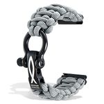 Savior Survival Gear Paracord 20mm Watch Band with Quick Release - Men & Women - Strap Compatible with Samsung Galaxy Watch5, Watch4, & various other smart watches (Neutral Gray, 20mm - Large)